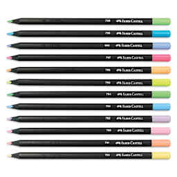 Faber-Castell Black Edition Colored Pencils - Neon and Pastel Colors, Set of 12