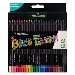 Faber-Castell Black Edition Colored Pencils - Assorted Colors, Set of 24, front of the packaging