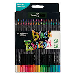 Faber-Castell Black Edition Colored Pencils - Assorted Colors, Set of 36, front of the packaging