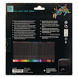 Faber-Castell Black Edition Colored Pencils - Assorted Colors, Set of 50, back of the packaging