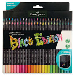 Faber-Castell Black Edition Colored Pencils - Assorted Colors, Set of 50, front of the packaging