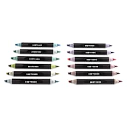 Molotow Sketcher Twin Graphic Markers - Pastel Kit, markers laid out