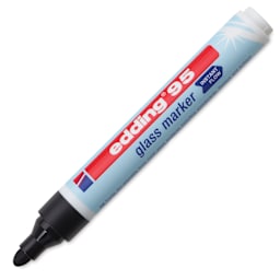 Edding 95 Glass Marker - Black, marker with cap off