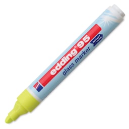 Edding 95 Glass Marker - Yellow, marker with cap off