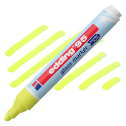 Edding 95 Glass Marker - Yellow, marker and swatch