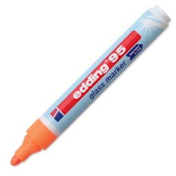 Edding 95 Glass Marker - Orange, marker with cap off