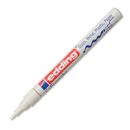Edding Gloss Paint Marker - White, Calligraphy Nib, 1-5 mm, cap off