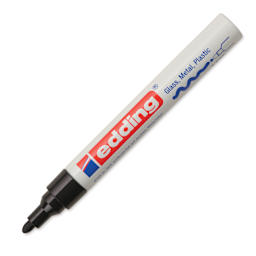 Edding Gloss Paint Marker - Black, Round Nib, 2-4 mm, cap off
