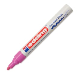 Edding Gloss Paint Marker - Pink, Round Nib, 2-4 mm, cap off