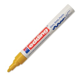 Edding Gloss Paint Marker - Yellow, Round Nib, 2-4 mm, cap off