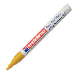 Edding Gloss Paint Marker - Yellow, Round Nib, 1-2 mm, cap off