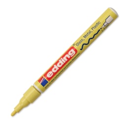Edding Gloss Paint Marker - Pastel Yellow, Round Nib, 1-2 mm, cap off