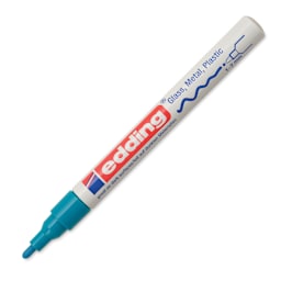 Edding Gloss Paint Marker - Light Blue, Round Nib, 1-2 mm, cap off