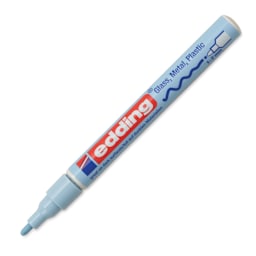 Edding Gloss Paint Marker - Pastel Blue, Round Nib, 1-2 mm, cap off