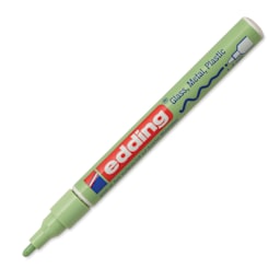 Edding Gloss Paint Marker - Pastel Green, Round Nib, 1-2 mm, cap off