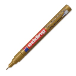 Edding Gloss Paint Marker - Gold, Round Nib, 0.8 mm, cap off