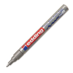 Edding Gloss Paint Marker - Silver, Calligraphy Nib, 1-5 mm, cap off
