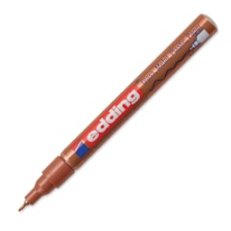 Edding Gloss Paint Marker - Copper, Round Nib, 0.8 mm, cap off