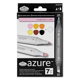 Royal & Langnickel Azure Dual Tip Markers - Set of 7, Complexion Colors, front of the packaging