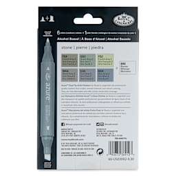 Royal & Langnickel Azure Dual Tip Markers - Set of 7, Stone Colors, back of the packaging