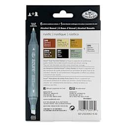 Royal & Langnickel Azure Dual Tip Markers - Set of 7, Rustic Colors, back of the packaging