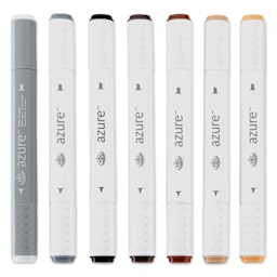Royal & Langnickel Azure Dual Tip Markers - Set of 7, Rustic Colors, markers laid out
