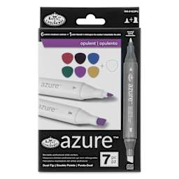 Royal & Langnickel Azure Dual Tip Markers - Set of 7, Opulent Colors, front of the packaging