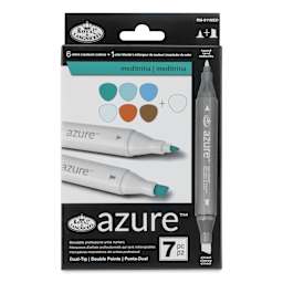 Royal & Langnickel Azure Dual Tip Markers - Set of 7, Meditrina Colors, front of the packaging