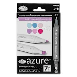 Royal & Langnickel Azure Dual Tip Markers - Set of 7, Dusk Colors, front of the packaging