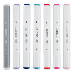 Royal & Langnickel Azure Dual Tip Markers - Set of 7, Dusk Colors, markers laid out