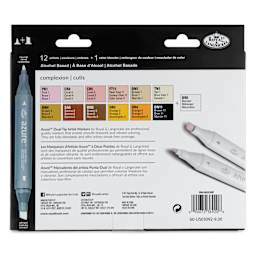 Royal & Langnickel Azure Dual Tip Markers - Set of 13, Complexion Colors, back of the packaging
