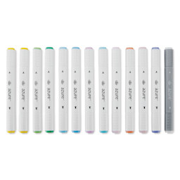Royal & Langnickel Azure Dual Tip Markers - Set of 13, Spring Colors, markers laid out