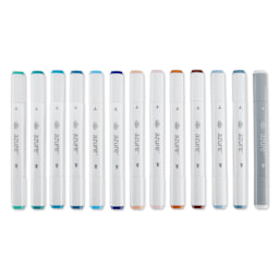 Royal & Langnickel Azure Dual Tip Markers - Set of 13, Seashore Colors, markers laid out