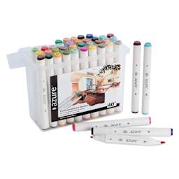 Royal & Langnickel Azure Dual Tip Markers - Set of 40, Assorted Colors, markers out of carrying case