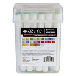 Royal & Langnickel Azure Dual Tip Markers - Set of 24, Jewel Tones, back of the carrying case