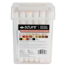 Royal & Langnickel Azure Dual Tip Markers - Set of 24, Portrait Colors, back of the carrying case