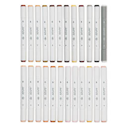 Royal & Langnickel Azure Dual Tip Markers - Set of 24, Portrait Colors, markers laid out