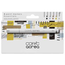 Copic Acrea Paint Markers - Essentials Colors, Set of 6, front of the packaging