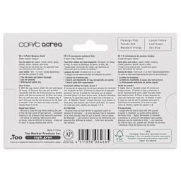Copic Acrea Paint Markers - Vivid Colors, Set of 6, back of the packaging