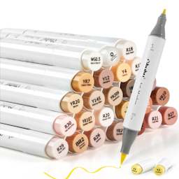 Ohuhu Honolulu B Dual Tip Marker Sets - Set of 24, Skin Tones