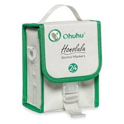 Ohuhu Honolulu Dual Tip Marker Set - Set of 24, Basic Colors, front of case