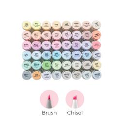 Ohuhu Honolulu Dual Tip Marker Set - Set of 48, Pastel Colors of Sweetness, included colors