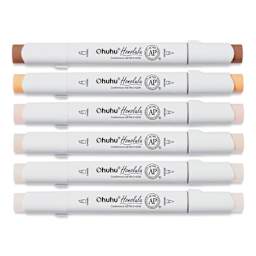 Ohuhu Honolulu Dual Tip Marker Set - Set of 6, Skin Tone