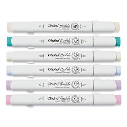 Ohuhu Honolulu Dual Tip Marker Set - Set of 6, Pastel Tone