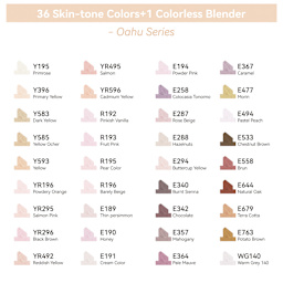 Ohuhu Oahu Dual-Tip Marker Set - Set of 36, Skin Tones, swatches