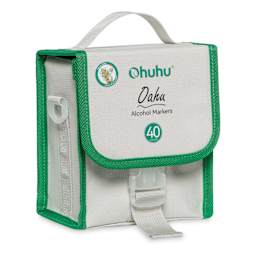 Ohuhu Oahu Dual-Tip Marker Set - Set of 40, Unique Colors, front of case