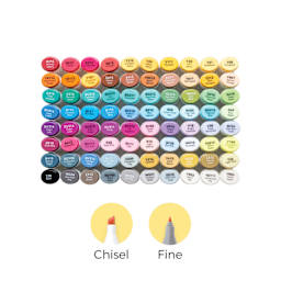 Ohuhu Oahu Dual-Tip Marker Set - Set of 80, Assorted, included colors