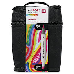 artPOP! Chisel and Brush Dual Tip Alcohol Art Marker Set - Set of 49, Assorted, front of packaging