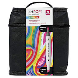 artPOP! Chisel and Brush Dual Tip Alcohol Art Marker Set - Set of 73, Assorted, front of packaging
