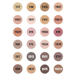 artPOP! Chisel and Brush Dual Tip Alcohol Art Marker Set - Set of 25, Portrait, color-codes on caps